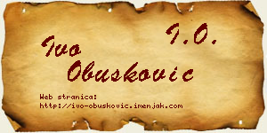 Ivo Obušković vizit kartica